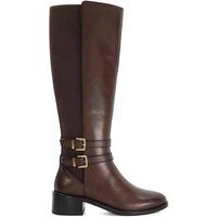 Dune London Women's 'Tatter' Leather Knee High Boots in Brown | Size: 5