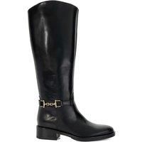 Dune Ladies Tucci Premium Leather Knee High Riding Boots Size UK 3 Flat Heel Knee High Boots Black