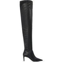Dune Ladies SERVENA Pointed Toe Over-The-Knee Boots Size UK 3 Stiletto Heel Knee High Boots Black