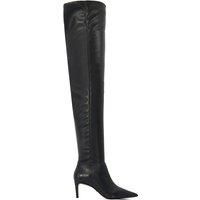 Dune London Ladies SERVENA Pointed Toe Over-The-Knee Boots Size UK 4 Stiletto Heel Knee High Boots Black