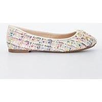 Dune London Hallo Boucle Ballerinas - Multi Boucle