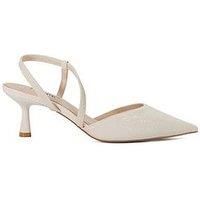 Dune London Citrus Textured Court Shoes - Ecru