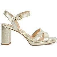 Dune London Manifesting Block Heel Sandals - Gold