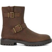 Dune Mens Calvin Chunky Buckle Biker Boots Size UK 9 Flat Heel