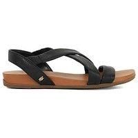 Dune London Landies Leather Flat Sandals - Black