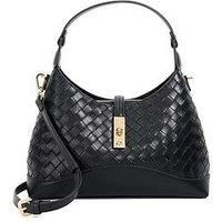 Dune DORSET Woven Leather Turn Lock Shoulder Bag One Size