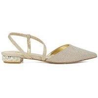 Dune London Command Occasion Pointed Flat Shoe - Gold