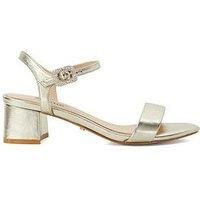 Dune London Measure Leather Block Heel Sandals - Gold