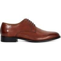 Dune London Mens Salisbury Premium Leather Derby Shoes Size UK 11 Flat Heel Oxford Shoes Tan