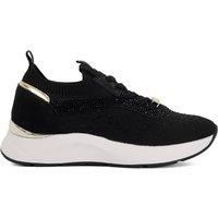 Dune Ladies ERAS Embellished Studded Runner Trainers Size UK 6 Flat Heel Black