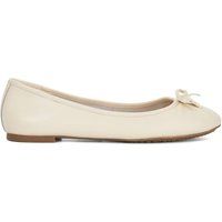 Dune London Women's 'Harpington' Leather Ballet Pumps in Cream | Size: 3