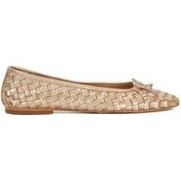Dune Ladies Heat Woven Leather Bow Detail Ballet Pumps Size UK 6 Flat Heel Gold