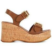Dune London Kamia Leather Sandals - Tan
