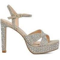 Dune London Mayve Embellished Platform Heel Sandals - Gold