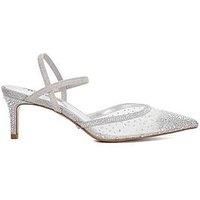 Dune Ladies CHARISMATIC Mesh Diamante Slingback Shoes Size UK 5 Stiletto Heel Slingbacks