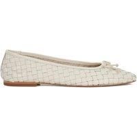 Dune London Heat Woven Leather Bow Detail Ballerina - Ecru