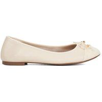 Dune Ladies Hallo Wide Fit Charm-Detail Ballet Shoes Size UK 3 Flat Heel Ballet Pumps Ecru