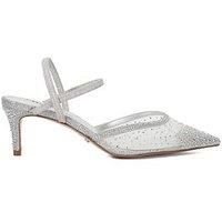 Dune London Wide Fit Charismatic Embellished Mesh Heel - Silver