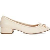 Dune Ladies Amazing Low Block Heel Ballet Flats Size UK 5 Flat Heel Flat Shoes Ecru