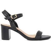 Dune Ladies JALIZ Wide Fit Block Heel Sandals Size UK 4 Block Heel Heeled Sandals Black