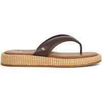 Dune Ladies LAIKE Wedge Heel Toe Post Sandals Size UK 3 Flat Heel Casual Sandals Brown