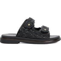 Dune Ladies LOTTAIS Quilted Double Strap Sandals Size UK 3 Flat Heel Casual Sandals Black