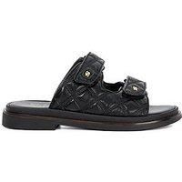 Dune Ladies LOTTAIS Quilted Double Strap Sandals Size UK 5 Flat Heel Casual Sandals Black