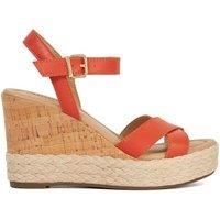 Dune London Ladies KINDEST Cork and Woven Wedge Sandals Size UK 3 Wedge Heel Wedges Orange