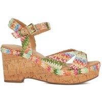 Dune London Wide Fit Kelulu Raffia Wedge - Multi