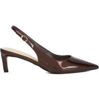 Dune London Ladies CELINNA Pointed Toe Kitten Heel Court Shoes Size UK 4 Kitten Heel Slingbacks Brown