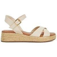 Dune London Wide Fit Littleton Leather Espadrille Sandal - Ecru