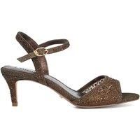 Dune London Ladies Manicure Hot Fix Mid Heel Sandals Size UK 4 Stiletto Heel Heeled Sandals Brown
