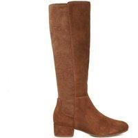 Dune London Ladies TAYLA Wide Fit Stretch Knee-High Boots Size UK 3 Block Heel Suede Knee High Boots