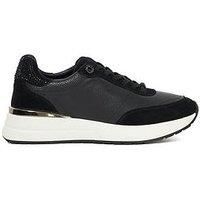 Dune London Ladies Emotion Lace Up Runner Trainers Size UK 6 Flat Heel Black