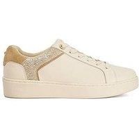 Dune London Ladies ELLI Lace Up Chunky Flatform Trainers Size UK 8 Flat Heel Cream