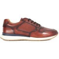 Dune London Mens TAZ Hybrid Leather Lace-Up Runner Trainers Size UK 12 Brown