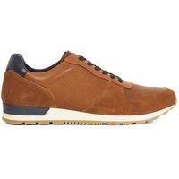 Dune London Mens Toronto Leather Lace-Up Trainers Size UK 9 Tan