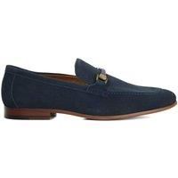 Dune London Mens SCILLY Snaffle Trimmed Loafers Size UK 8 Flat Heel Suede Navy