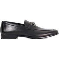 Dune Seymore Leather Men's Black Slip-On Shoes