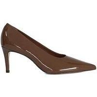 Dune London Ladies Aspiring Leather Pointed Toe Courts Size UK 7 Stiletto Heel Court Shoes Brown