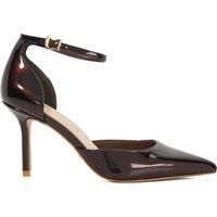 Dune London Ladies Calmness Pointed Toe Ankle Strap Open Courts Size UK 3 Stiletto Heel Court Shoes Brown