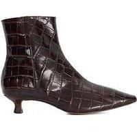 Dune London Ladies ODORE Leather Kitten Heel Ankle Boots Size UK 6 Kitten Heel