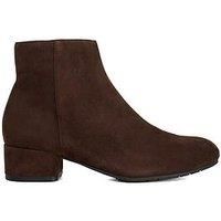Dune London Ladies PIPPIE Wide Fit Ankle Boots Size UK 6 Block Heel Suede