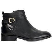 Dune London Women's Wide Fit 'Pemma' Leather Ankle Boots in Black | Size: 5
