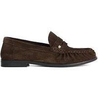 Dune London Wide Fit Grisella Suede Loafers - Brown