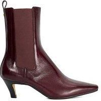 Dune London Women's 'Odele' Leather Ankle Boots in Burgundy | Size: 5