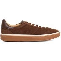 Dune London Men's Wide Fit 'Tony' Suede Trainers in Brown | Size: 11