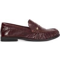 Dune London Ladies GRISELLA Leather Slip On Ruched Toe Loafers Size UK 4 Flat Heel Burgundy