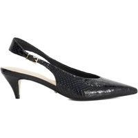 Dune London Ladies Connect Leather Flared Heel Court Shoes Size UK 7 Kitten Heel Slingbacks Black