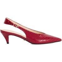 Dune London Ladies Connect Leather Flared Heel Court Shoes Size UK 6 Kitten Heel Slingbacks